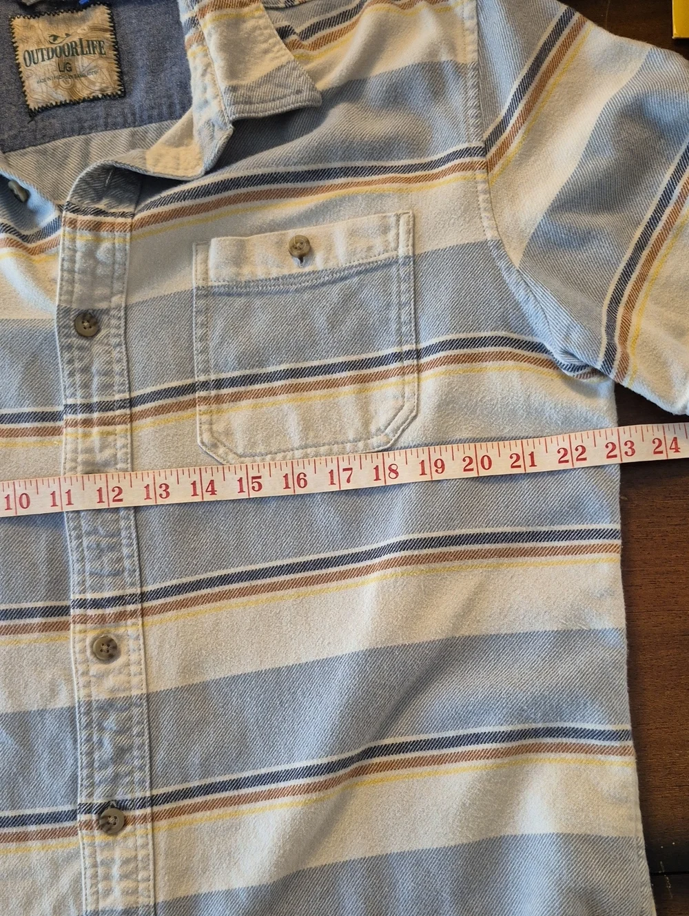 Vintage Outdoor Life Short Sleeve 100% Cotton Heavy Button Up Shirt  Large Mens